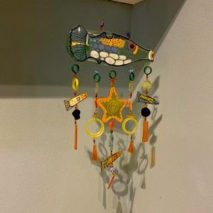 20 inches long, hand crafted glass hanging piece